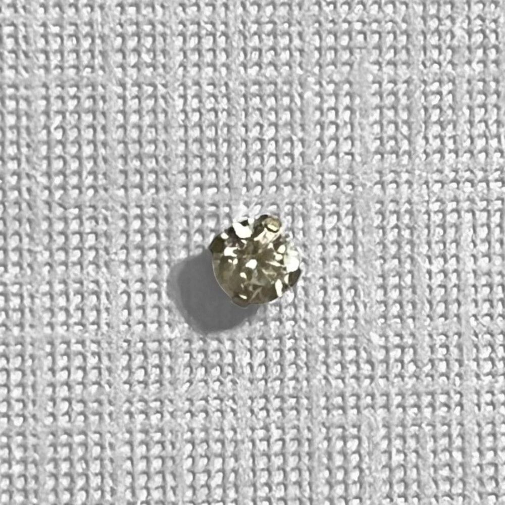 Studex 14K 585 White Gold Earring One Single Piercing Stud 4mm Clear Stone